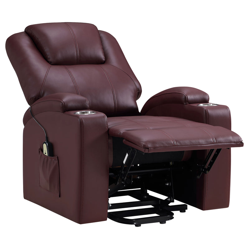 Coaster Furniture Armstrong Red Power Lift Massage Recliner