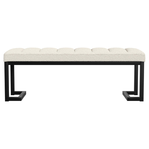 Coaster Furniture Mesa Vanilla Ivory Tufted Accent Bench