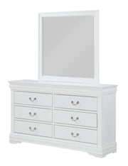 Crown Mark Louis Philip White Dresser and Mirror