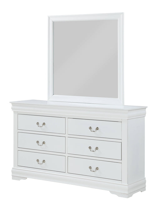 Crown Mark Louis Philip White Dresser and Mirror