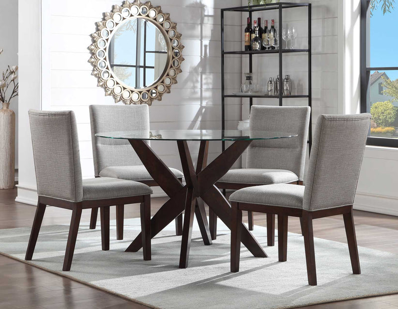Steve Silver Amalie Camel Brown 5pc Dining Room Set