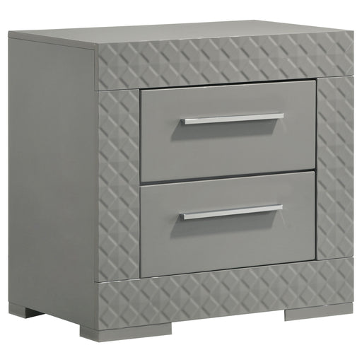 Coaster Furniture Ives Grey High Gloss Nightstand