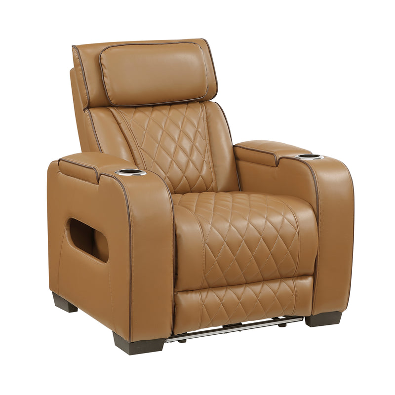 Home Elegance Fairway Brown Power Reclining Chair with Headrest