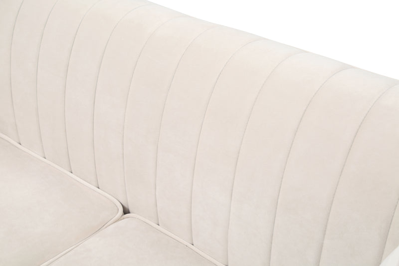 Glory Furniture Delray Ivory Velvet Microsuede Sofa