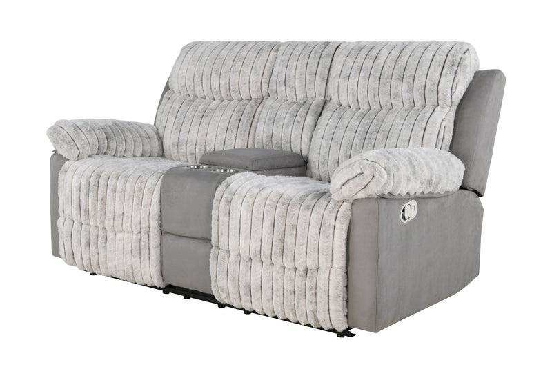 Global Furniture U6028 Grey Console Reclining Loveseat