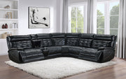 Coaster Furniture Hewitt Black Leather Power Reclining Sectional