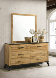 Coaster Furniture Kaywood Weathered Brown Natural Dresser and Mirror