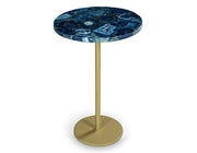 Steve Silver Oceana Blu Agate Top Round Chairside Table