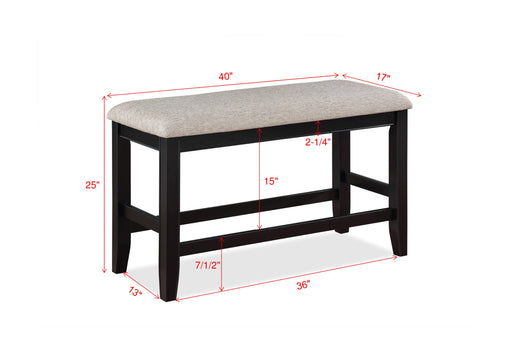 Crown Mark Fulton Light Grey Counter Height Bench