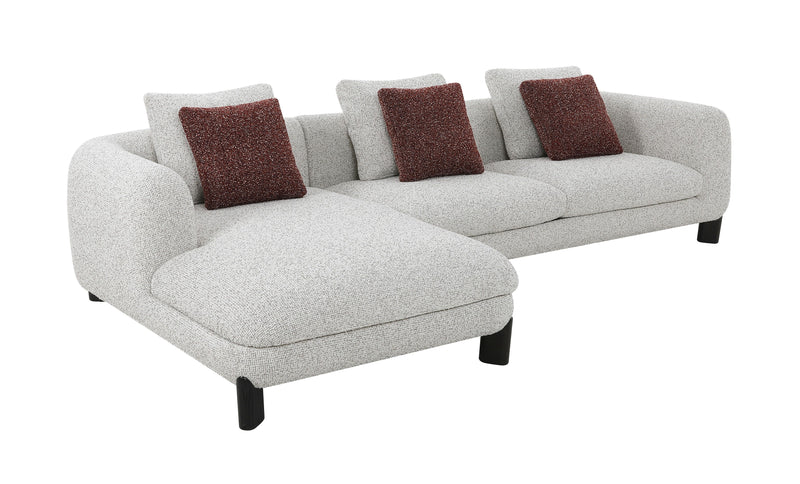 Acme Furniture Mardi Maroon Beige Sectional Sofa with 3 Pillows