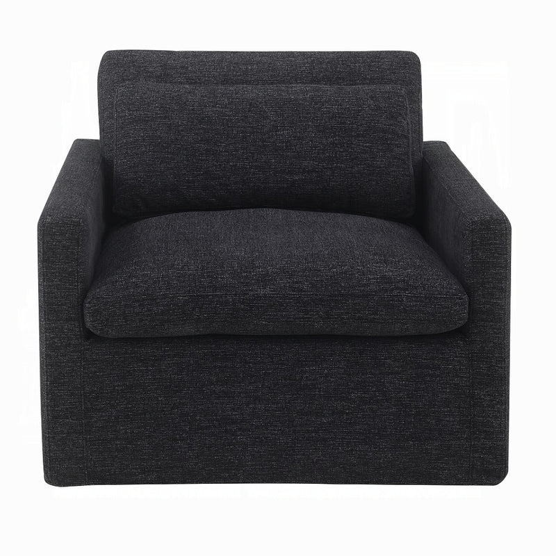 Acme Furniture Frederick Dark Gray Swivel Chair with Pillow