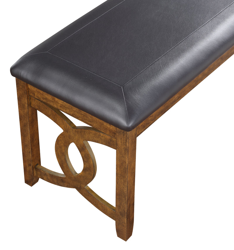 New Classic Furniture Gia Brown PU 46 Inch Dining Bench