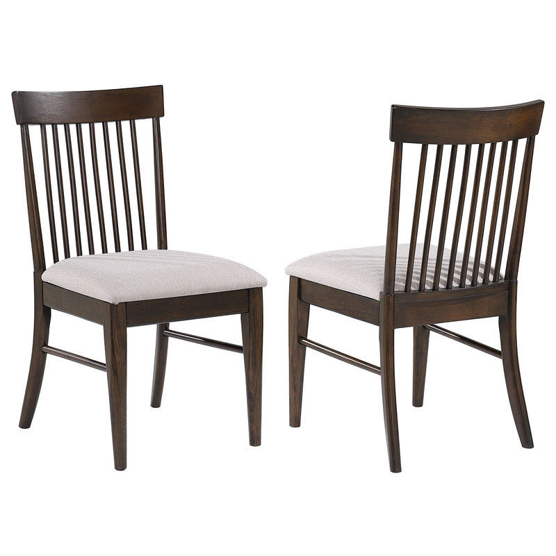 2 Coaster Furniture Everton Dark Walnut Brown Dining Side Chairs