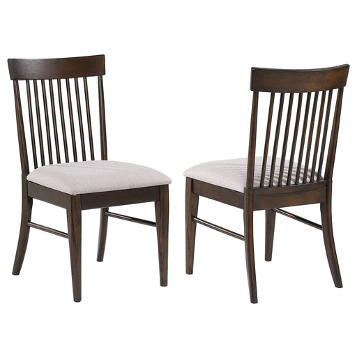 2 Coaster Furniture Everton Dark Walnut Brown Dining Side Chairs