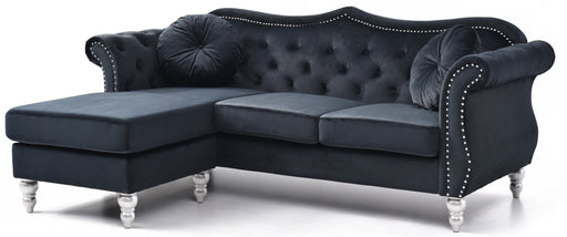 Glory Furniture Hollywood Black Sofa Chaise