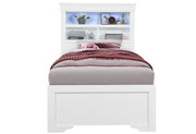 Global Furniture Pompei White Bookcase Twin Bed with LED
