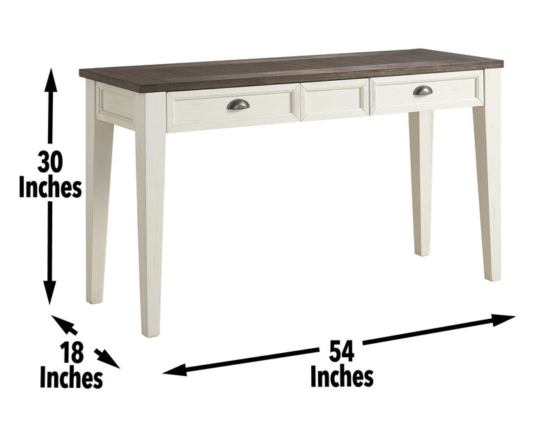 Steve Silver Cayla Dark Oak White Sofa Table