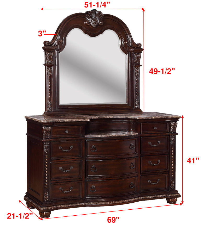 Crown Mark Stanley Dresser and Mirror