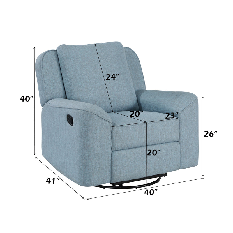 Acme Furniture Destiny Blue Swivel Glider Recliner