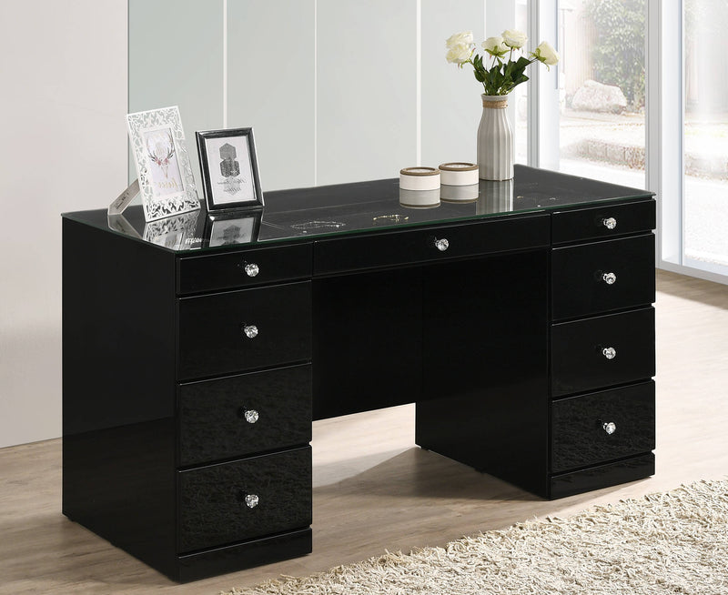 Crown Mark Avery White Vanity Desk