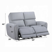 Acme Furniture Jeromie Gray Power Motion Loveseat with USB Port