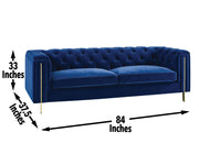 Steve Silver Charlene Blue Velvet Sofa