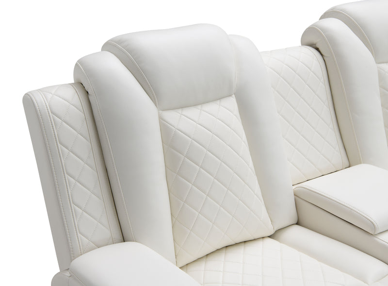 New Classic Furniture Orion White Dual Recliner Console Loveseat