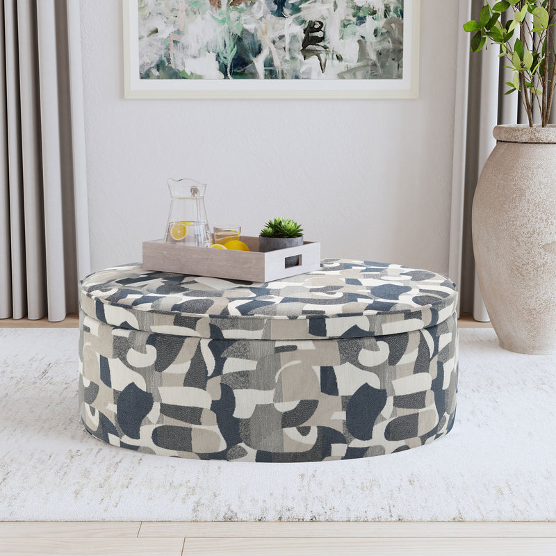 Coaster Furniture Tomkins Indigo Blue Storage Ottoman