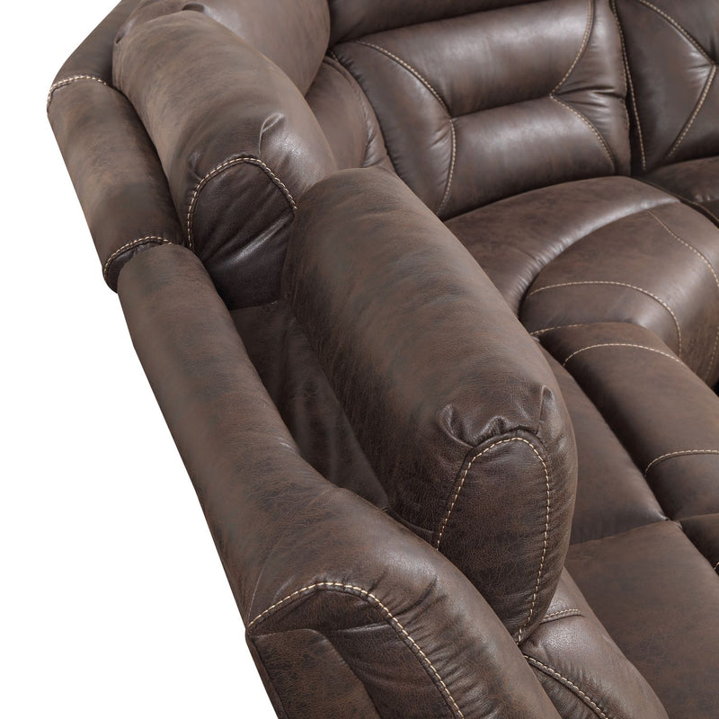 Steve Silver Aria Saddle Brown Fabric 3pc Reclining Sectional