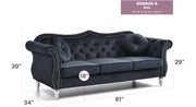 Glory Furniture Hollywood Dark Gray Velvet Fabric Sofa