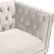 Meridian Furniture Michelle Cream Velvet Loveseat