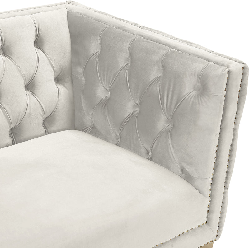 Meridian Furniture Michelle Cream Velvet Loveseat