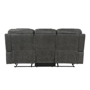 Home Elegance Oberon Dark Gray Double Reclining Sofa