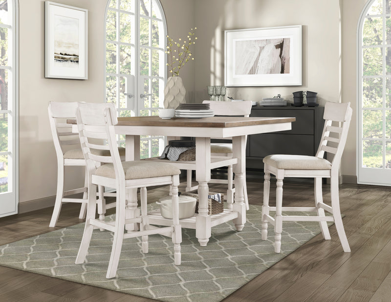 Home Elegance Alburgh Brown White Counter Height Table