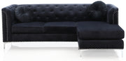 Glory Furniture Pompano Burgundy Velvet Sofa Chaise
