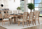Home Elegance Aberdeen Beige Oak 9pc Dining Room Set