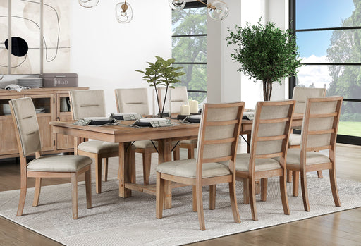 Home Elegance Aberdeen Beige Oak 9pc Dining Room Set