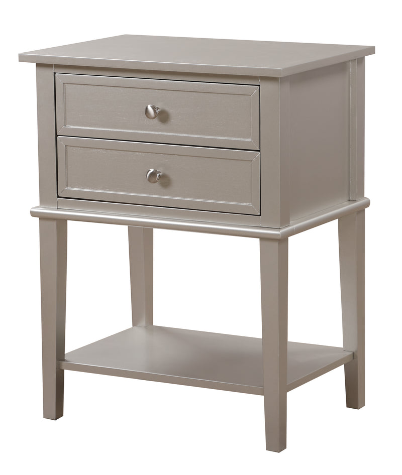 Glory Furniture Newton Silver Champagne Nightstand