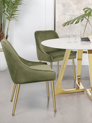 2 Coaster Furniture Mayette Olive Green Side Chairs