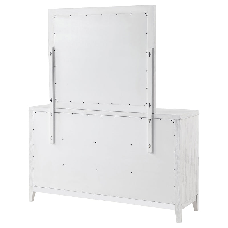 Coaster Furniture Marielle Distressed White Dresser with Mirror