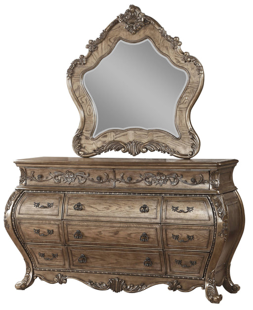 Acme Furniture Ragenardus Vintage Oak Dresser And Mirror