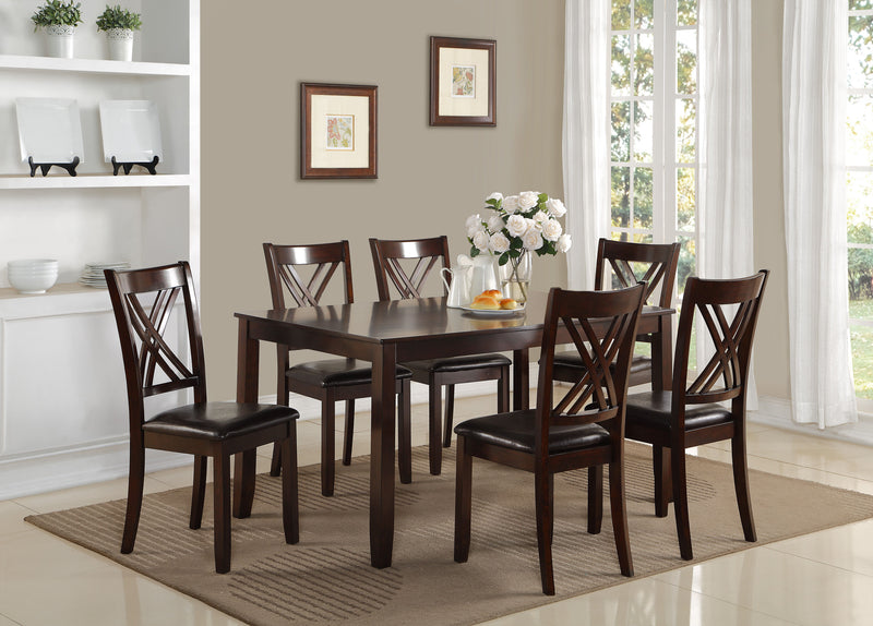 Crown Mark Eloise Brown 7pc Dining Set
