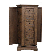 New Classic Furniture Mar Vista Walnut Swivel Lingerie Chest with Mirror