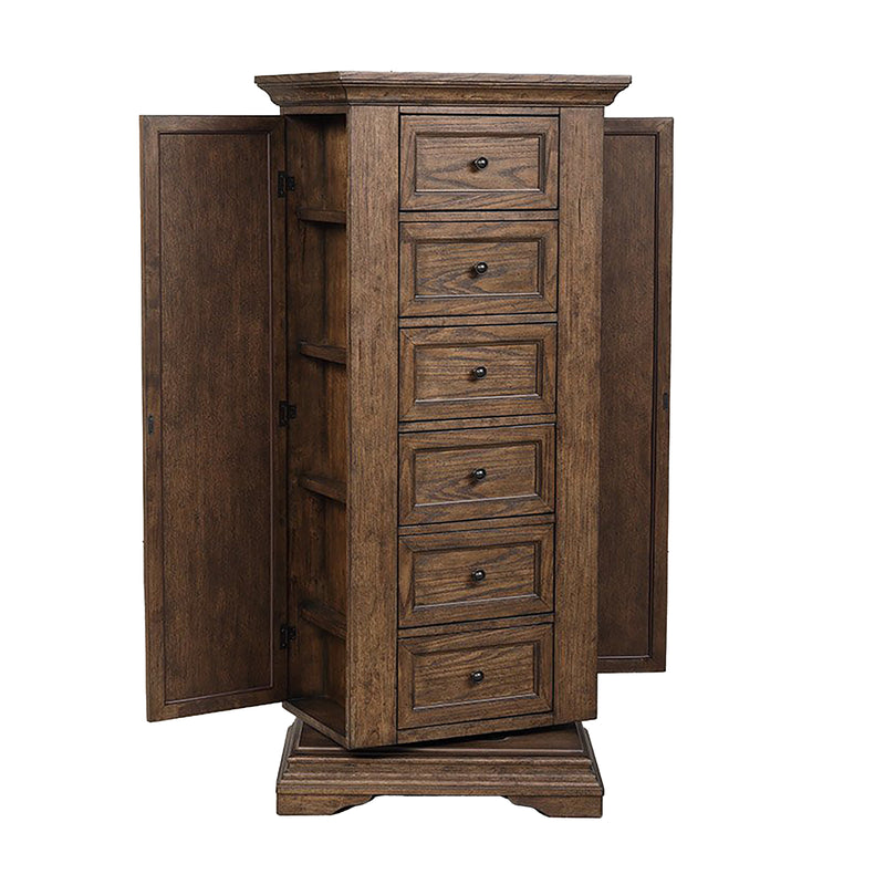 New Classic Furniture Mar Vista Walnut Swivel Lingerie Chest with Mirror