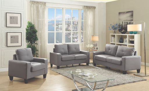 Glory Furniture Newbury Gray Faux Leather 3pc Living Room Set
