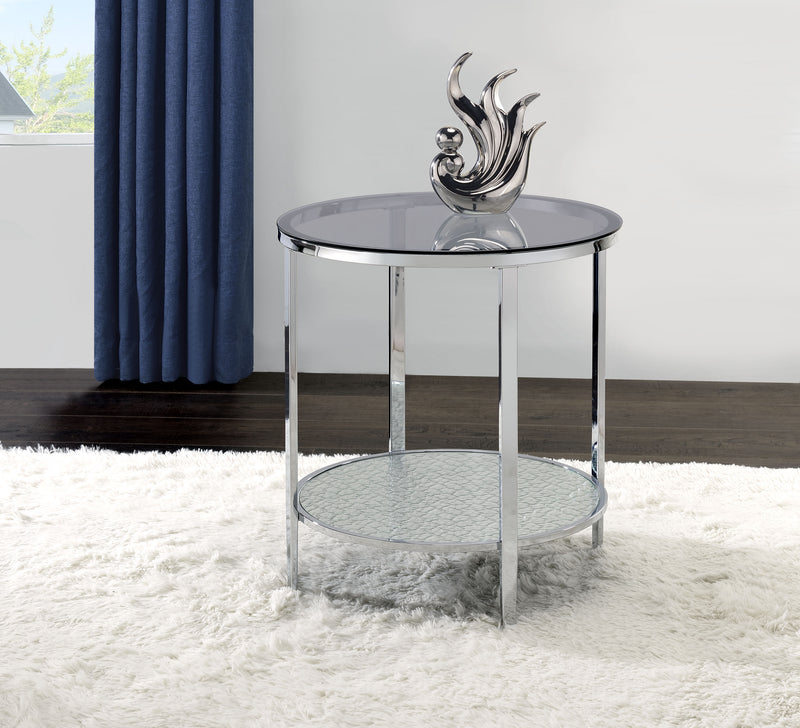 Steve Silver Frostine Silver Round End Table