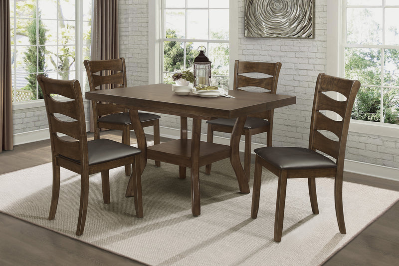 Home Elegance Darla Brown 5pc Dining Room Set