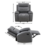 Steve Silver Gaston Gray Manual Recliner