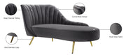 Meridian Furniture Margo Pink Velvet Chaise