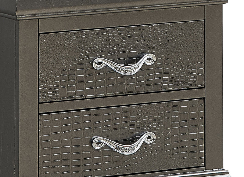 Glory Furniture Lorana Silver Champagne Nightstand